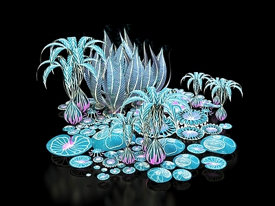 水生植物 异域花草灌木 异形植物 科幻植物 外星花草 梦幻仙草植被