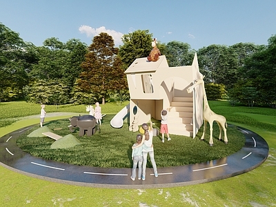 现代儿童游乐区 玩偶儿童乐园