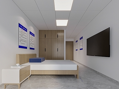 现代极简休息区 派出所 单人间 卧室