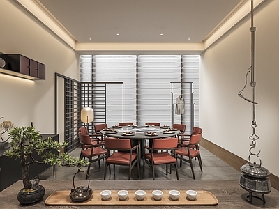 中式新中式中餐厅 新中式餐馆 中餐厅包间 餐饮店包间