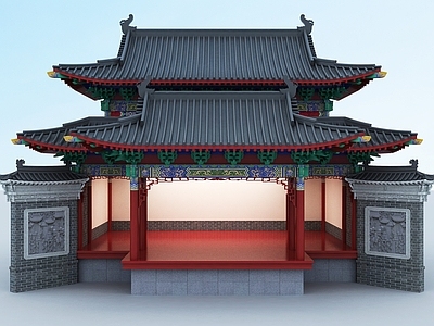 中式其他文体建筑 戏楼舞台