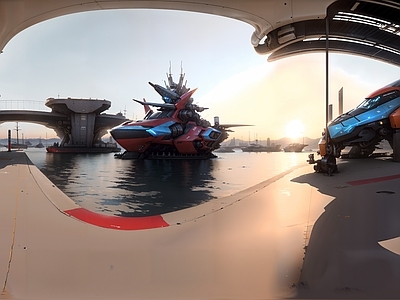 现代天空HDR 科幻机甲天空