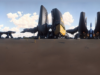 现代天空HDR 科幻机甲天空