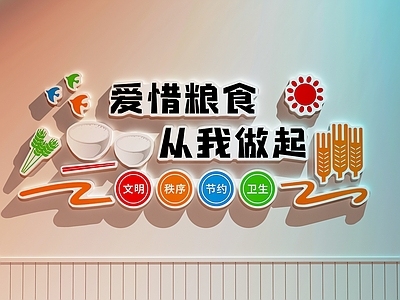 现代文化墙 粮食文化墙 粮食打卡墙 食堂文化墙 校园文化墙