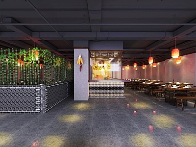 中式复古火锅店 中式风格 成都火锅