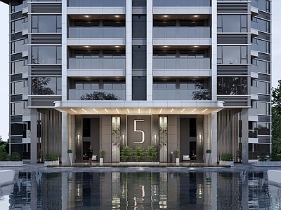 现代小区建筑 门头