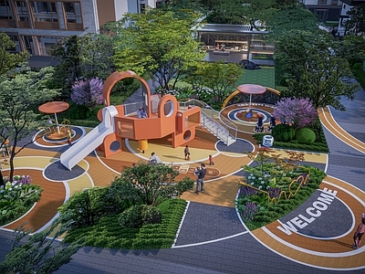 现代小区景观 现在居住区景观 居住区儿童景观 登高面景观 户外健身区 会客室