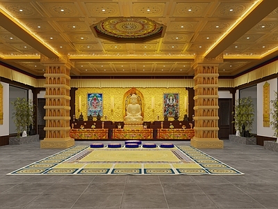 新中式中式古建 寺庙
