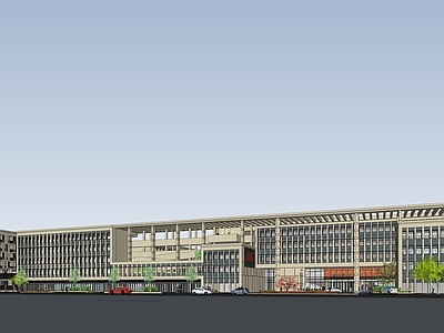 现代学校建筑 教学楼学校 学校操场 宿舍楼 学校出入口