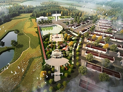 新中式现代乡村公园 乡村公园 陵园