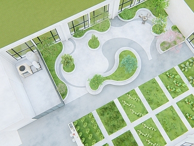 现代极简屋顶花园 屋顶露台 现代极简屋顶花园