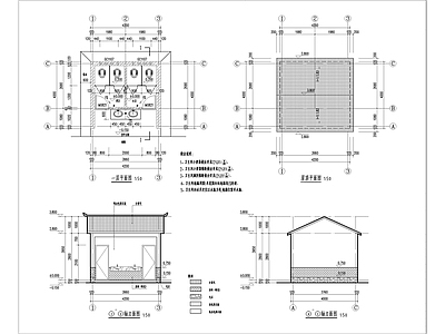 现代公厕 美丽乡村公共厕所 施工图