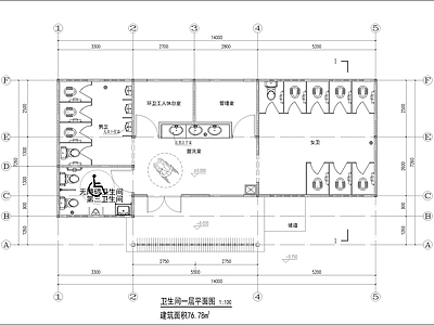 现代公厕 现代公共卫生间 施工图