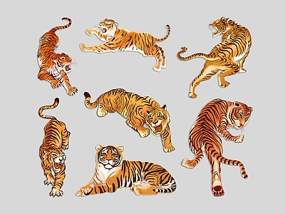 爬行类动物 老虎 猛虎 东北虎 华南虎 野生老虎