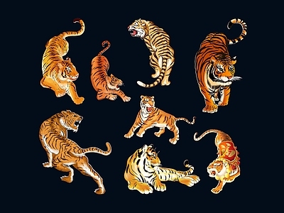 爬行动物 老虎 猛虎 东北虎 华南虎 野生老虎