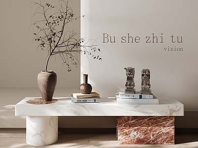 现代中古条案 端景 花艺 摆件