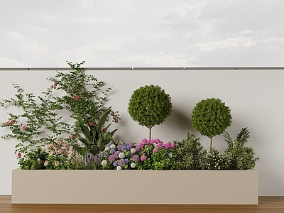 植物堆 现代花池植物堆