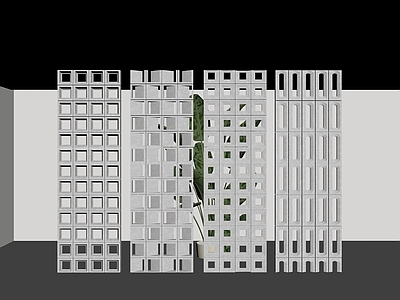 现代隔断 现代水泥砖隔断 砖墙