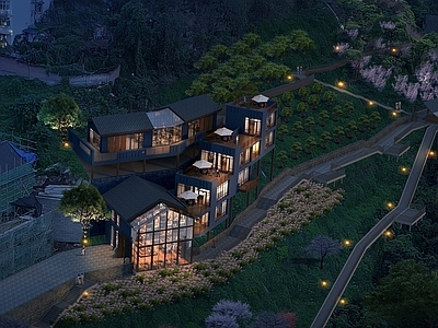 现代新中式风格建筑 现代新中式山地建