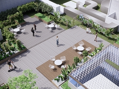 现代屋顶花园 屋顶花园 现代屋顶花园 树池坐凳 屋顶绿化 花园景观