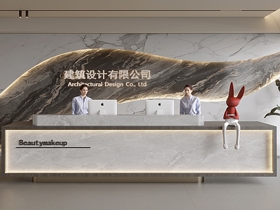 现代轻奢前台 公司前台 酒店前台 美容院前台 现代公司前台