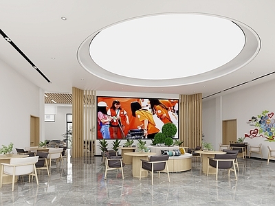 现代简约活动室 阅览室 职工之家 活动中心 老年活动中心 娱乐室