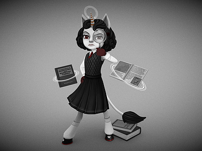 女人 青少年 独角兽女 手绘魔法书 女学生 魔法女孩