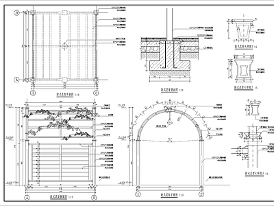 欧式北欧围墙图库 花架 庭院画廊 施工图
