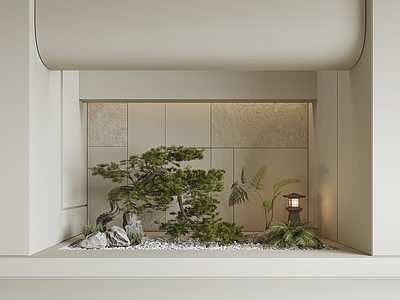 现代室内景观 楼梯景观 地下室 天井 植物景观