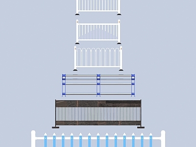 现代栏杆 护栏 栏杆 围栏