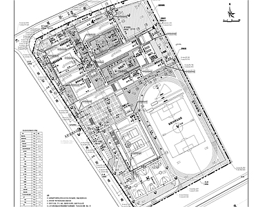 现代学校建筑 中小学 规划总平面 绿化总图 施工图