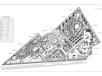 景观平面图 观光果园度假村 施工图
