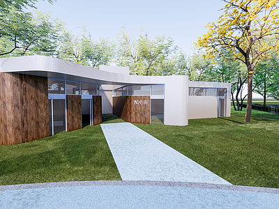 现代新中式小公建 公共厕所 配电房 公园配套建筑 公园管理用房
