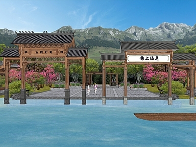 现代新中式牌坊牌楼 牌坊 牌楼 门楼 大门