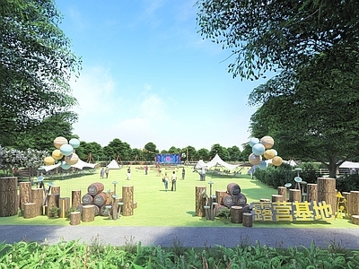 新中式乡村公园 田园 农耕 乡村