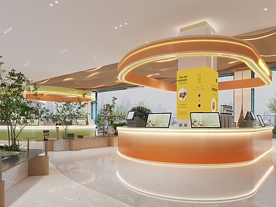 现代商场 商场休息区 商场店铺 商场中岛