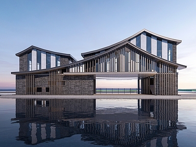 现代其他公共建筑 现代美术馆建筑 公共建筑 景观建筑 展览馆建筑