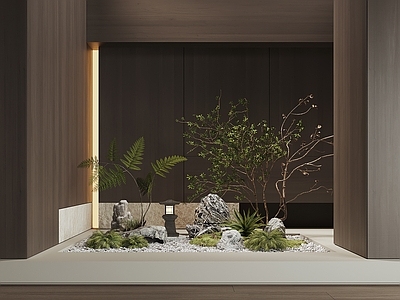 现代室内景观 天井 楼梯景观 植物景观 室内景观 地下室
