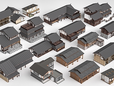 现代艺术风格建筑 现代民宿建筑 小建筑 乡村建筑