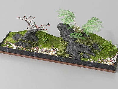 现代庭院小品 室内景观植物组合 植物组合 庭院景观 石头景观