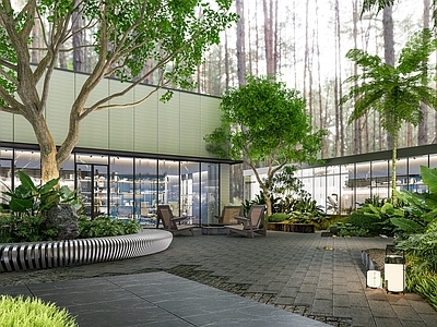 现代禅意屋顶花园 休憩庭院