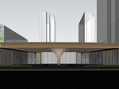 现代轻奢小区建筑 小区出入口 社区大堂 星空顶 豪宅入口 售楼处