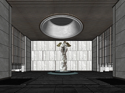 现代轻奢小区建筑 下沉庭院 地下大堂 大堂室内 景观会所 下沉会所