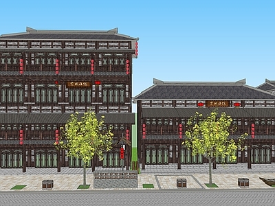 新中式商业街 古街 古镇