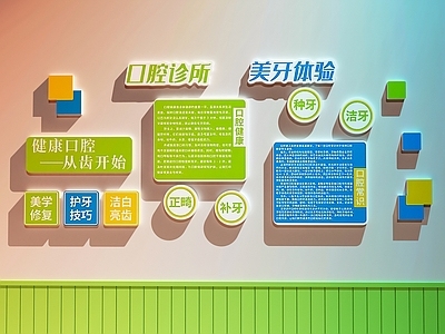 现代文化墙 医院文化墙 口腔诊所文化墙 口腔医院装饰画