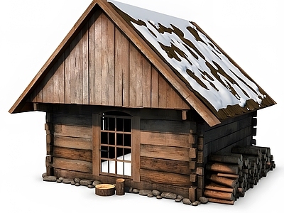 中式古建 雪屋