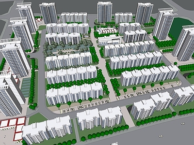 现代小区建筑 小区