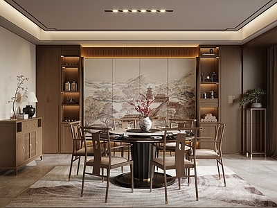 新中式包厢 新中式酒店包厢 餐厅包厢 包间 餐桌椅