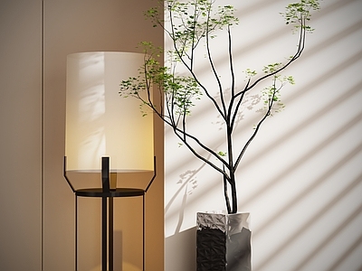 盆栽 现代盆栽植物灯摆 绿植摆件 灯