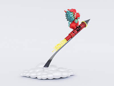 现代新中式雕塑小品 雕塑 景观雕塑 年兽 鞭炮 新年雕塑